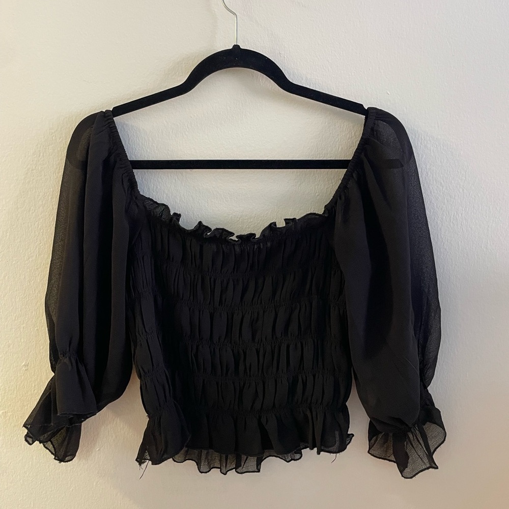 Urban Outfitters Black Sheer Top